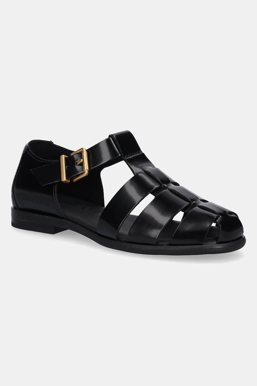 Marc O\'Polo sandale de piele FIONA 3E femei, culoarea negru, 50218631102116