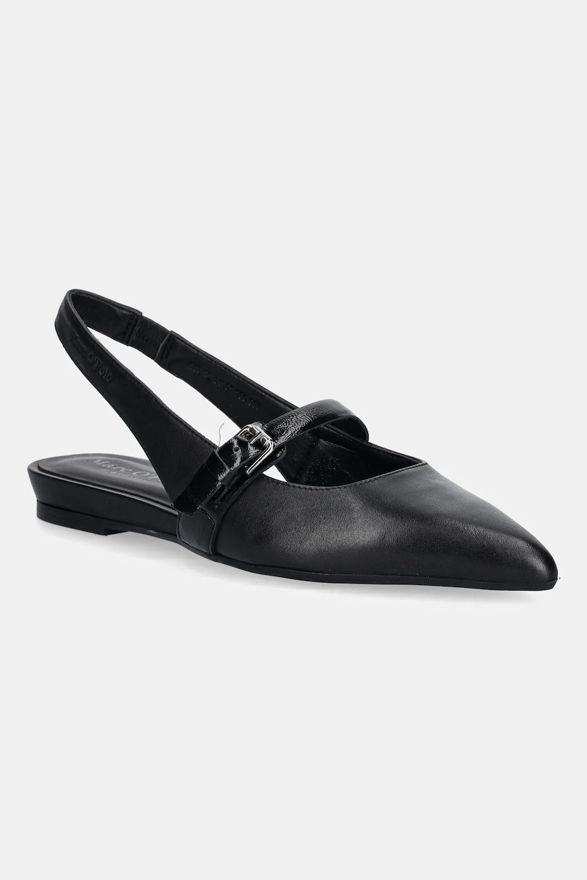 Marc O'Polo balerini de piele PENELOPE 2A culoarea negru, cu toc deschis, 50318781101100