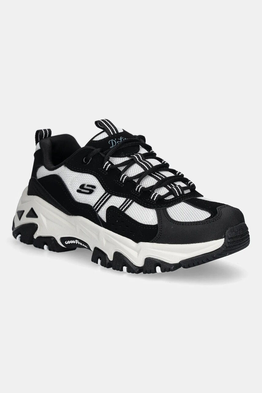 Skechers pantofi D\'Lites Hiker femei, culoarea negru, 180128