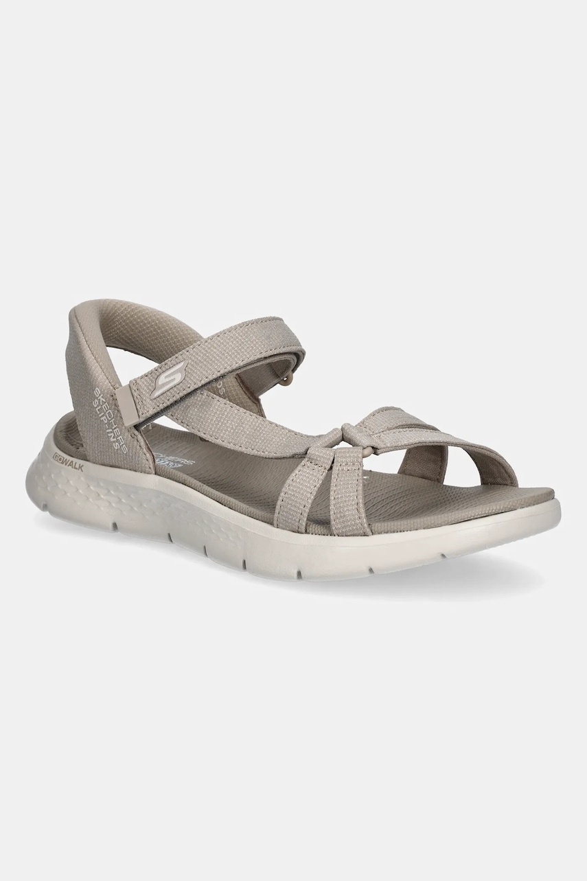 Skechers sandale GO WALK FLEX femei, culoarea bej, 141481 Skechers sandale GO WALK FLEX femei, culoarea bej, 141481