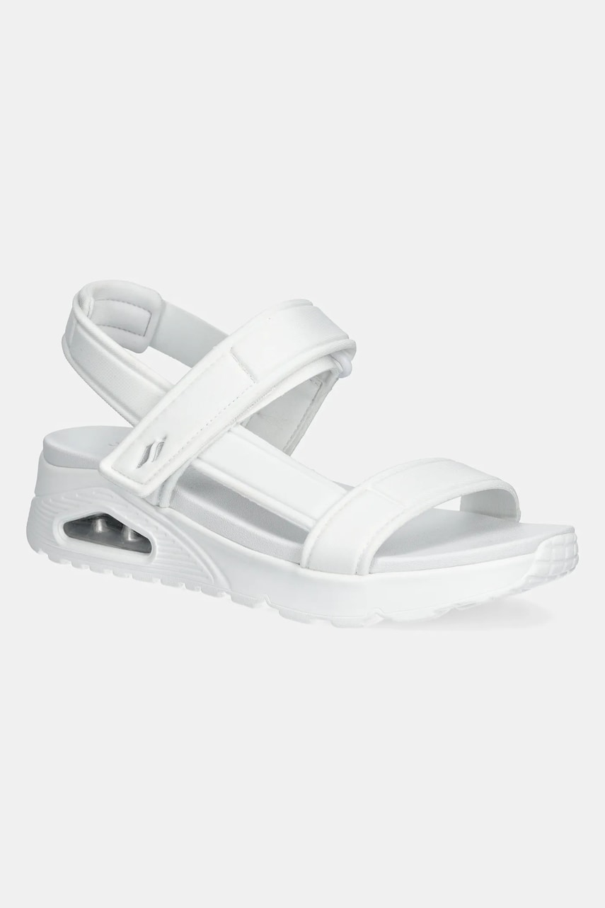 Skechers sandale UNO femei, culoarea alb, toc pana, 119813