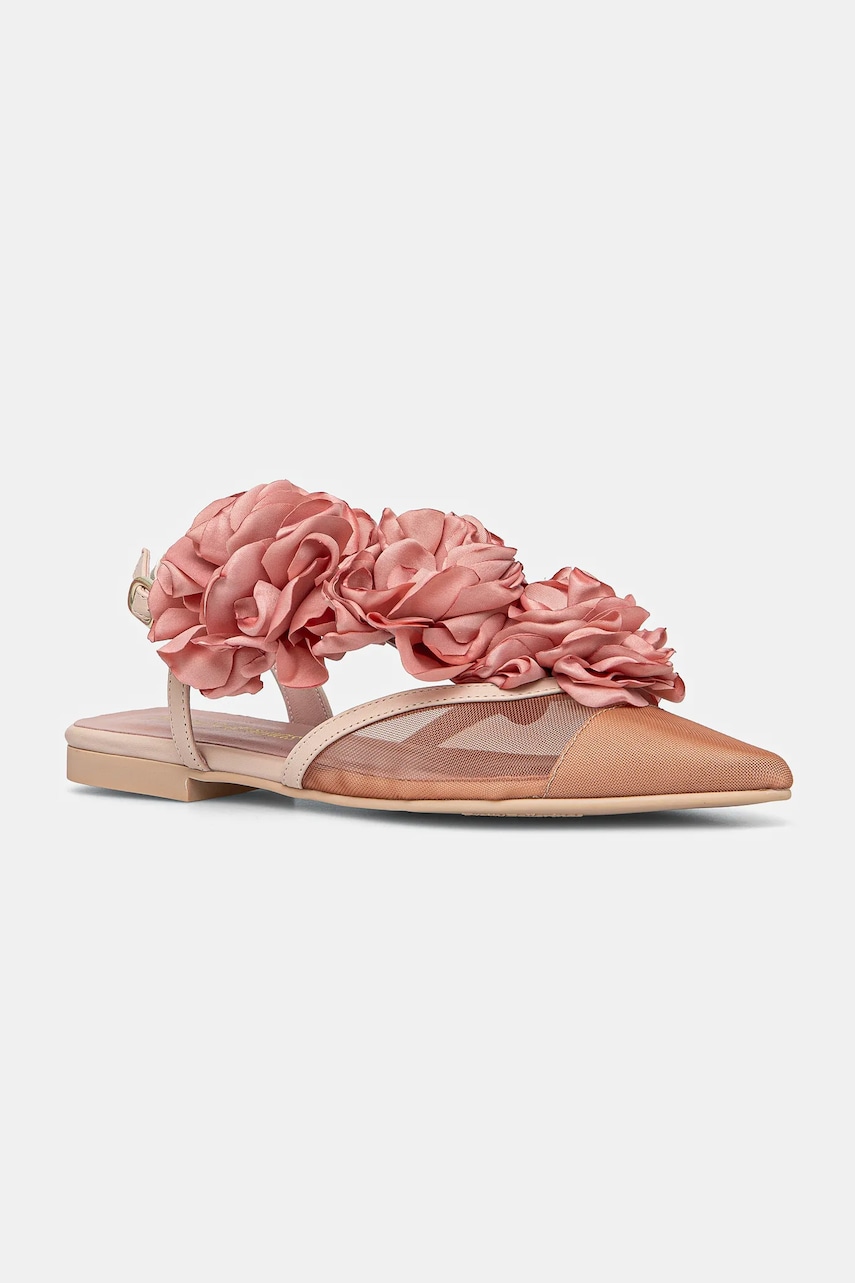 Pretty Ballerinas balerini Yvette culoarea roz, cu toc deschis, 52145_A
