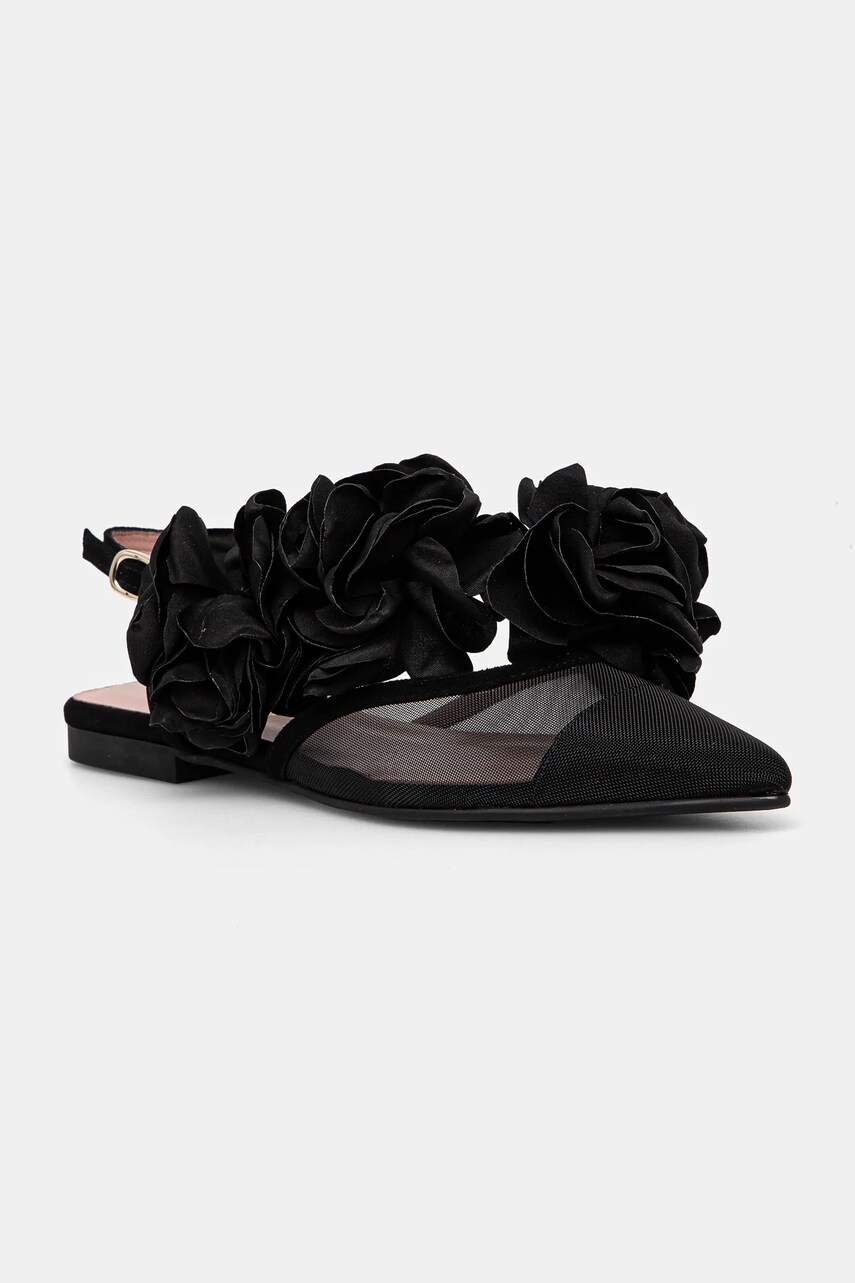 Pretty Ballerinas balerini Yvette culoarea negru, cu toc deschis, 52145_B