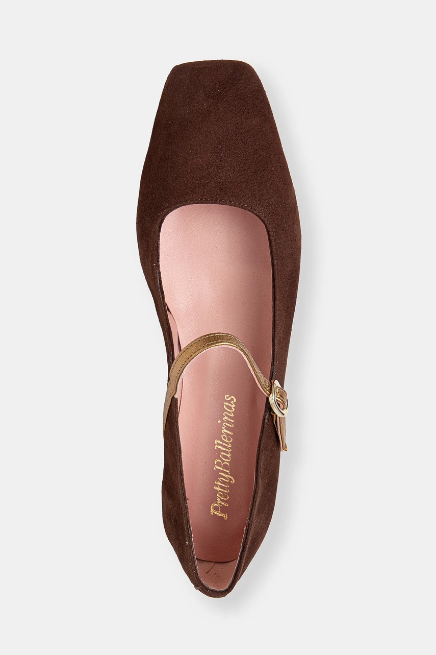 Μπαλαρίνες σουέτ Pretty Ballerinas Camille χρώμα: καφέ, 52217_A φωτογραφία