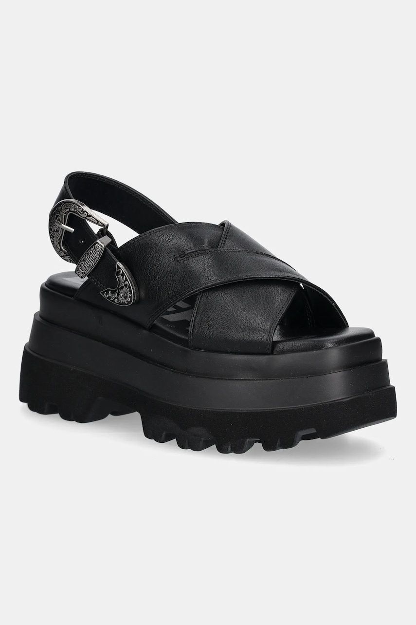 Buffalo sandale Jupiter Cross West culoarea negru, cu platformă, 1602260-BLK