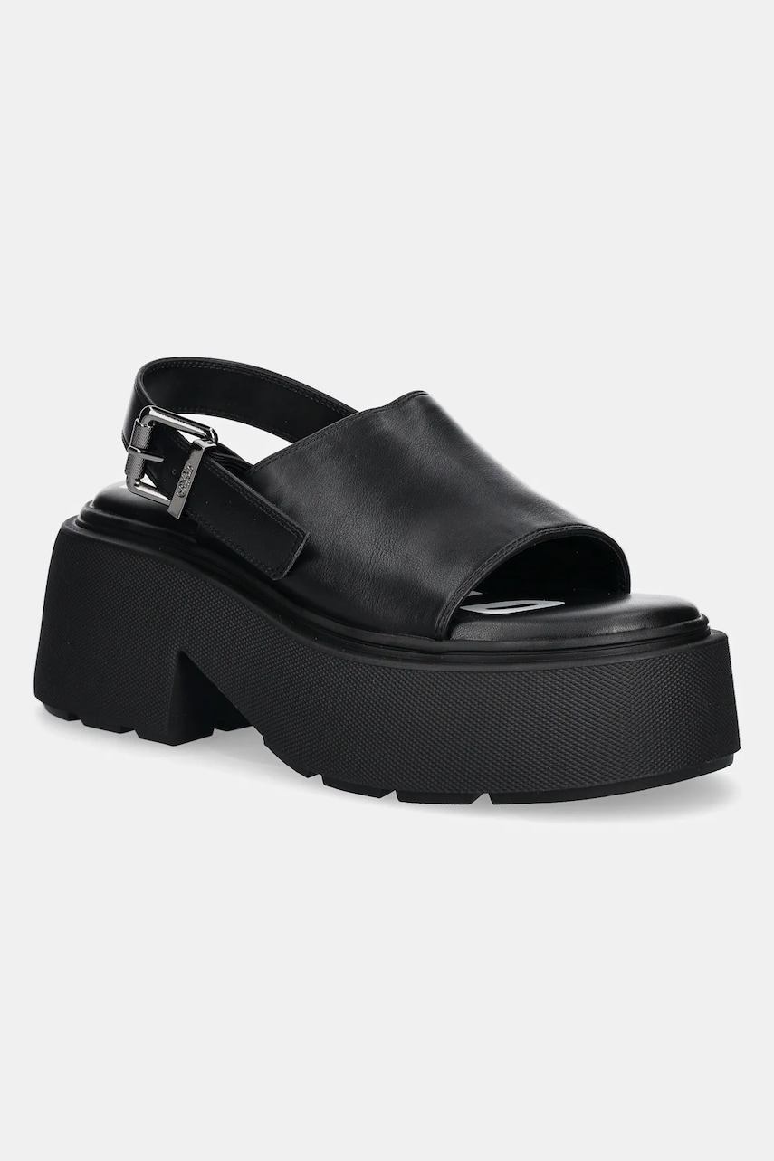 Buffalo sandale Vicious Mule Sandal femei, culoarea negru, cu platforma, 1602265-BLK