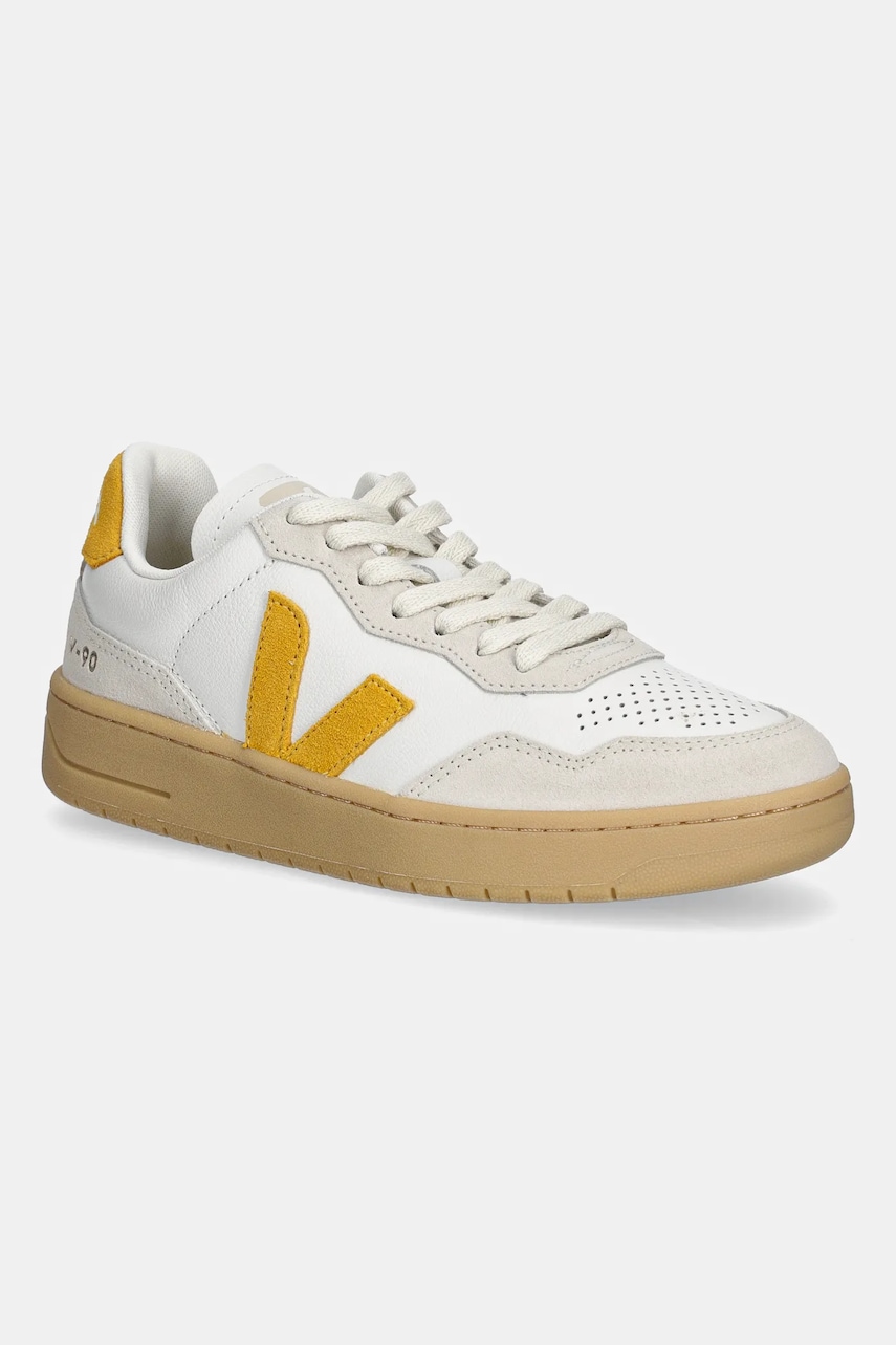 Veja sneakers din piele V-90 femei, culoarea bej, VD2003894A