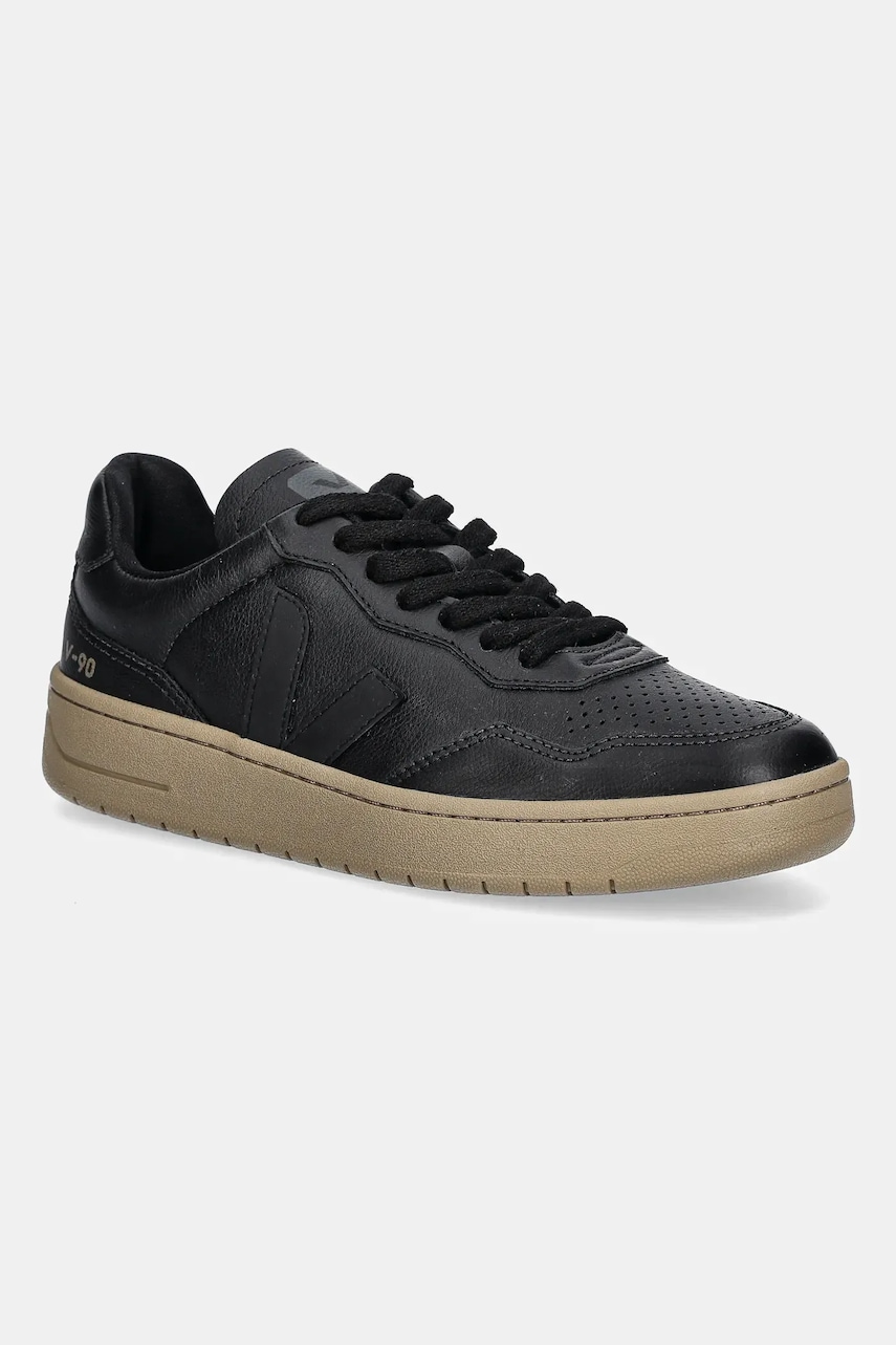 Veja sneakers din piele V-90 femei, culoarea negru, VD2003896A