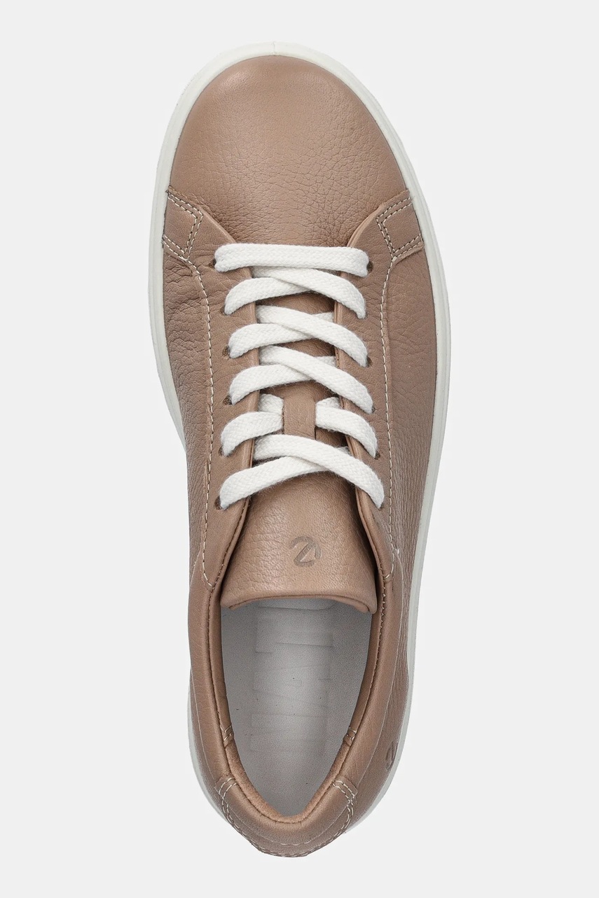 Δερμάτινα αθλητικά παπούτσια Ecco Soft χρώμα: καφέ, 219203-01084 φωτογραφία