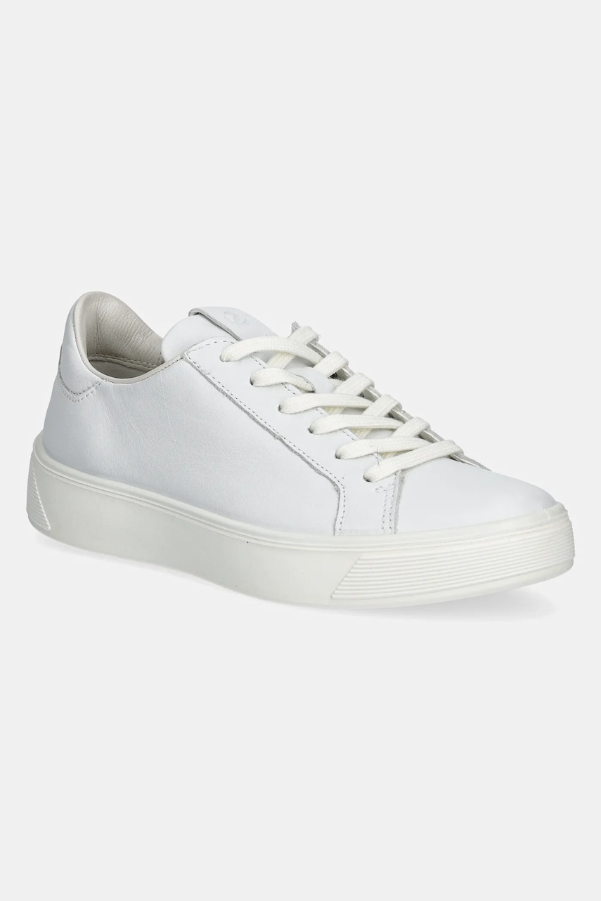 Ecco sneakers din piele Street femei, culoarea alb, 291143-01007 Ecco sneakers din piele Street femei, culoarea alb, 291143-01007