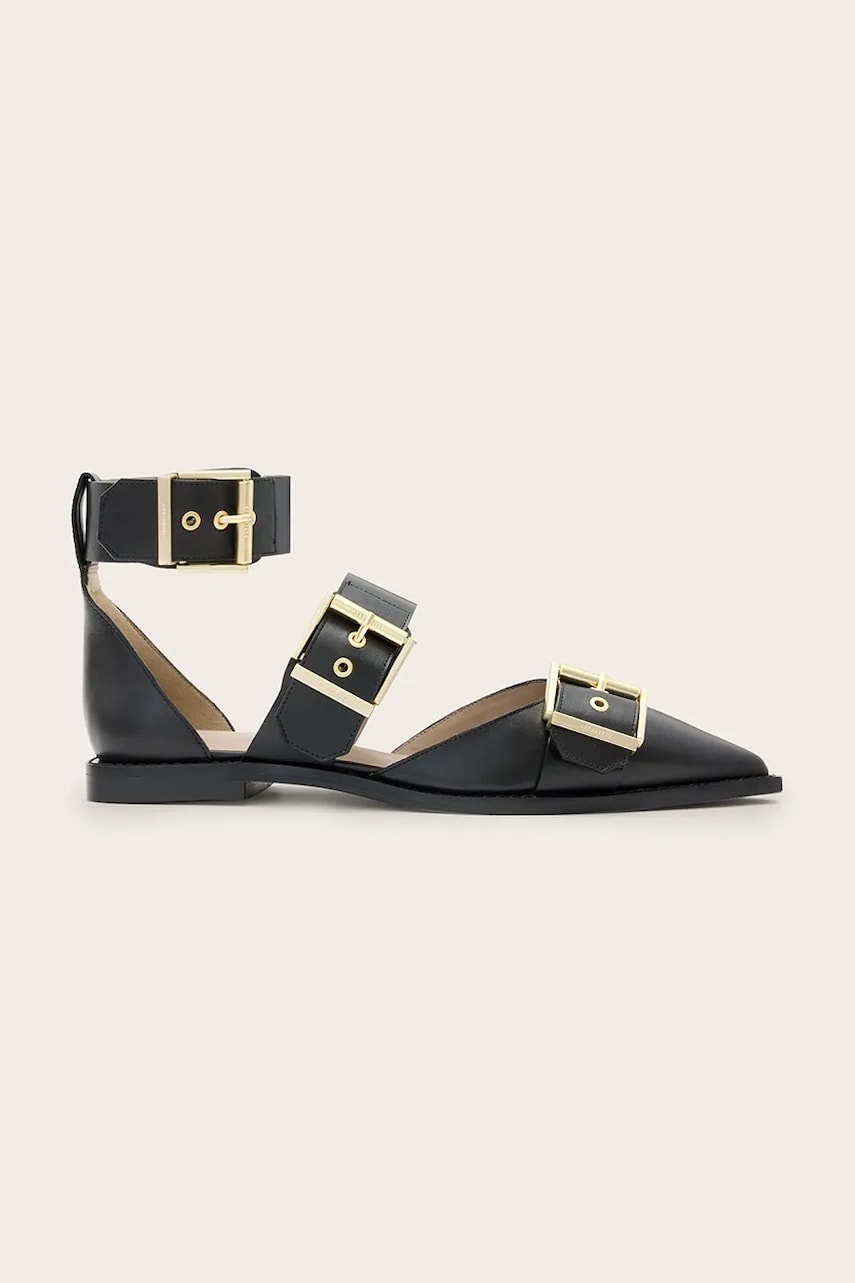 AllSaints balerini de piele Sutton Shoe culoarea negru, W010FC