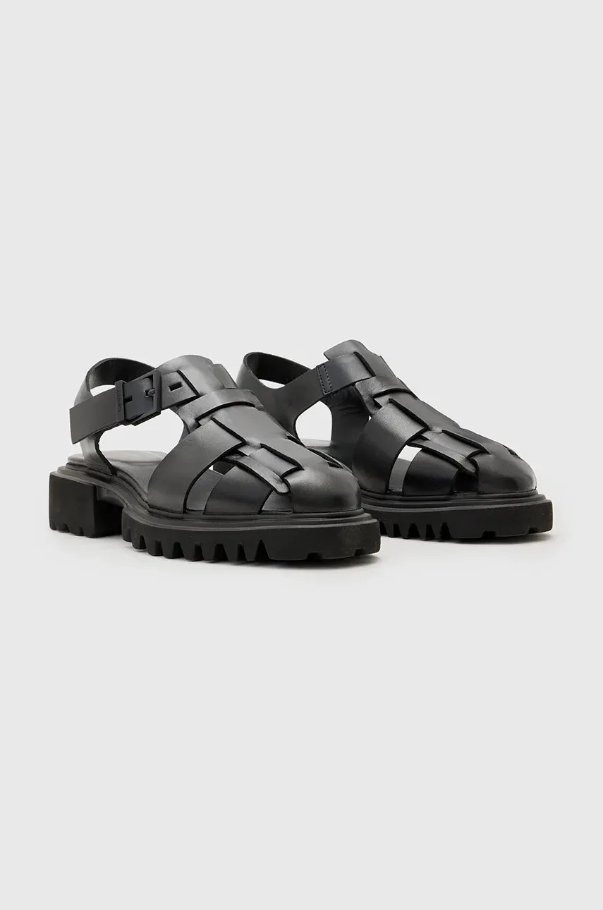 Кожаные сандалии AllSaints Tess Sandal женские цвет чёрный W041FC Кожаные сандалии AllSaints Tess Sandal женские цвет чёрный W041FC