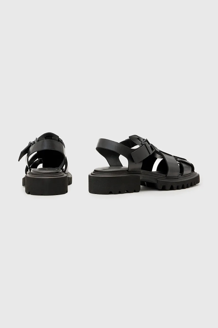 Δερμάτινα σανδάλια AllSaints Tess Sandal χρώμα: μαύρο, W041FC φωτογραφία