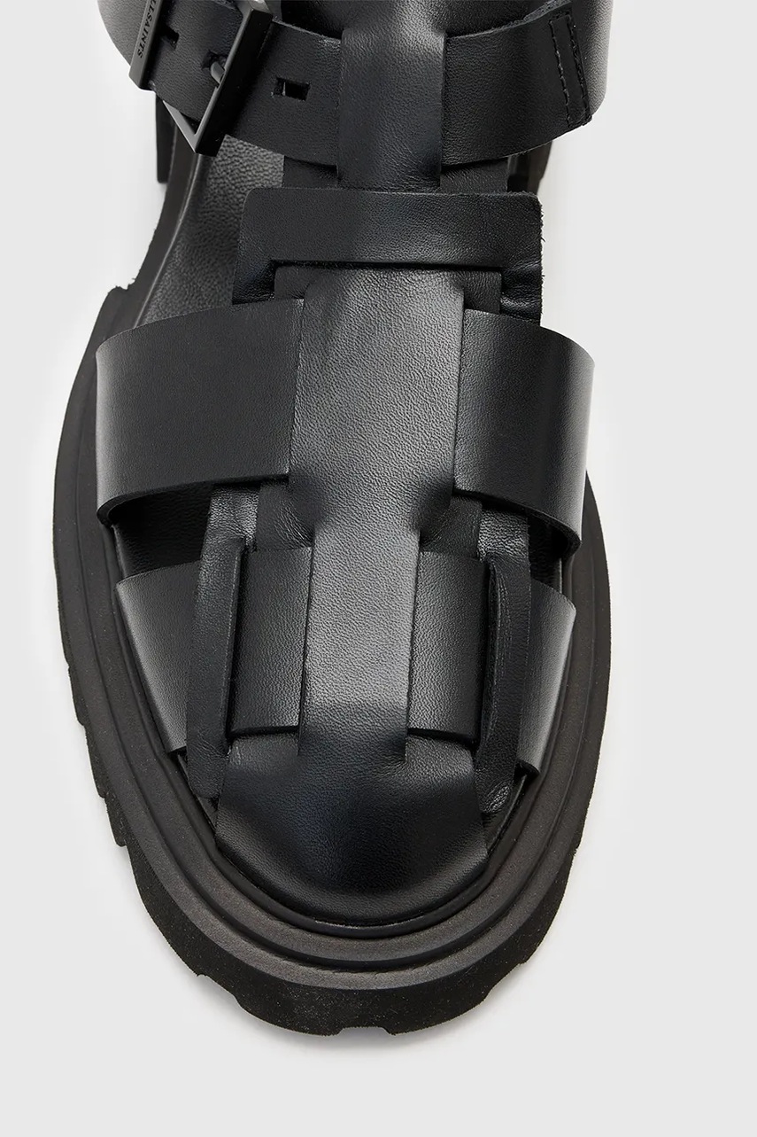 Δερμάτινα σανδάλια AllSaints Tess Sandal χρώμα: μαύρο, W041FC φωτογραφία