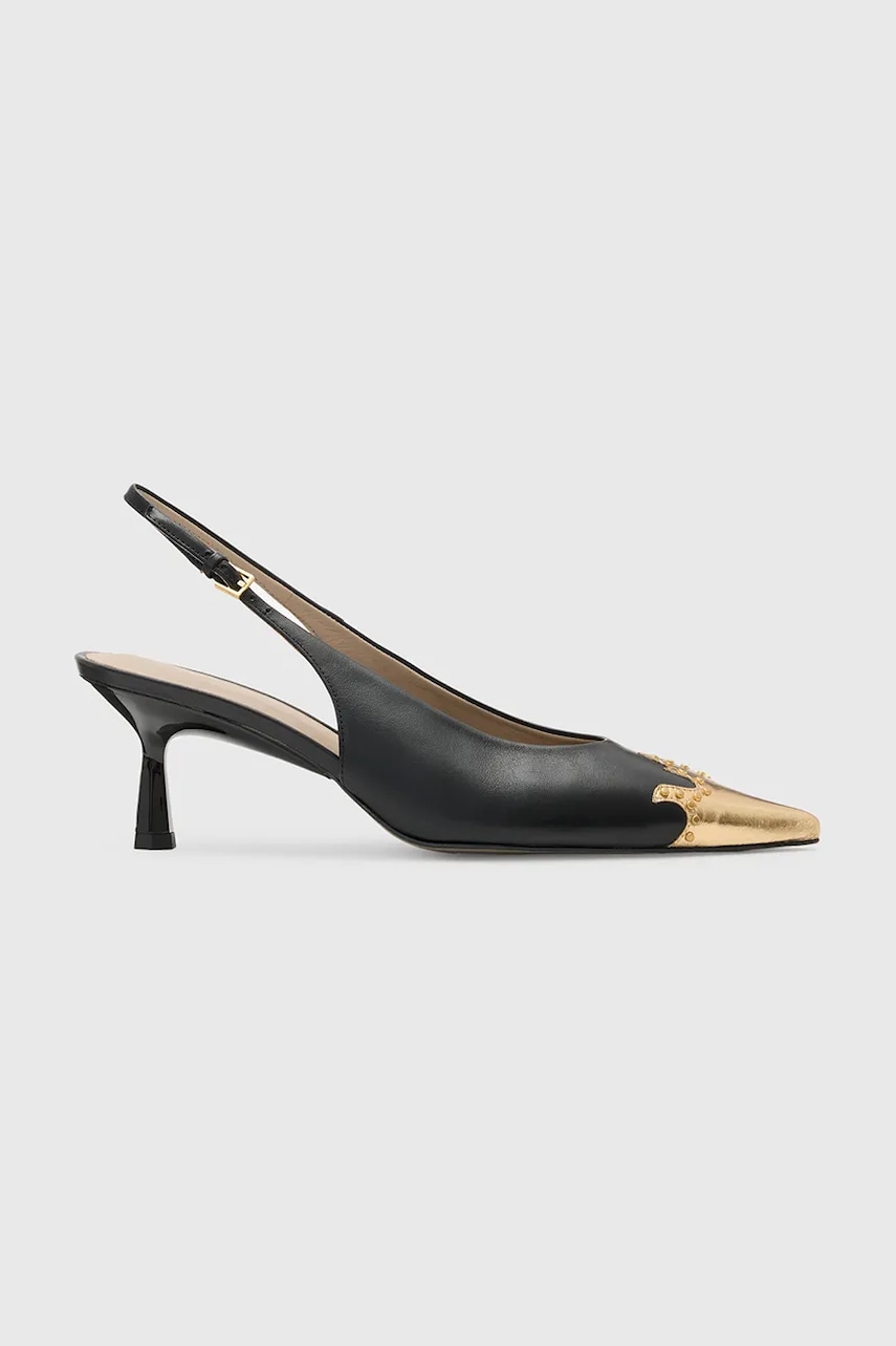 AllSaints stilettos de piele Denver Slingback culoarea negru, W068FC AllSaints stilettos de piele Denver Slingback culoarea negru, W068FC