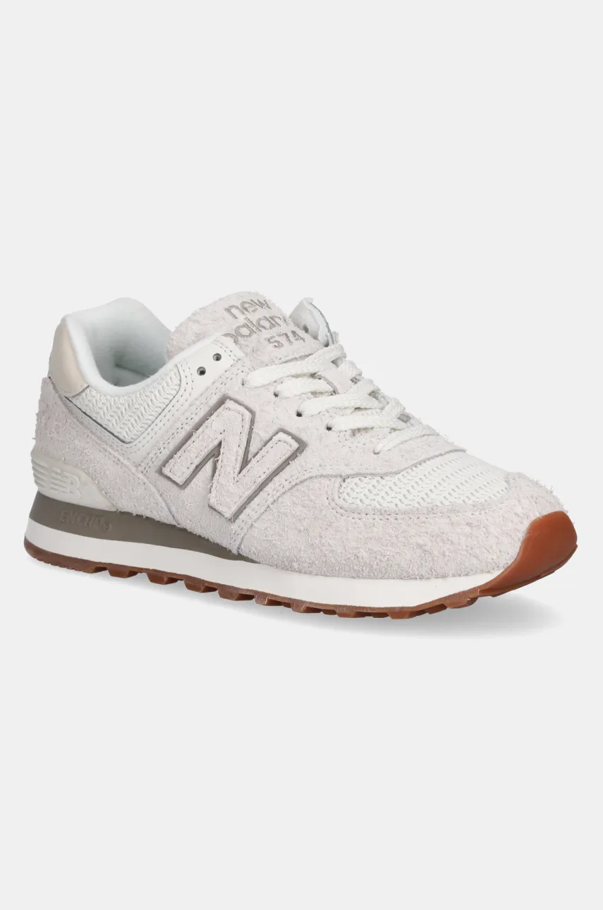New Balance sneakers din piele intoarsă 574 femei, culoarea bej, WL574BEM