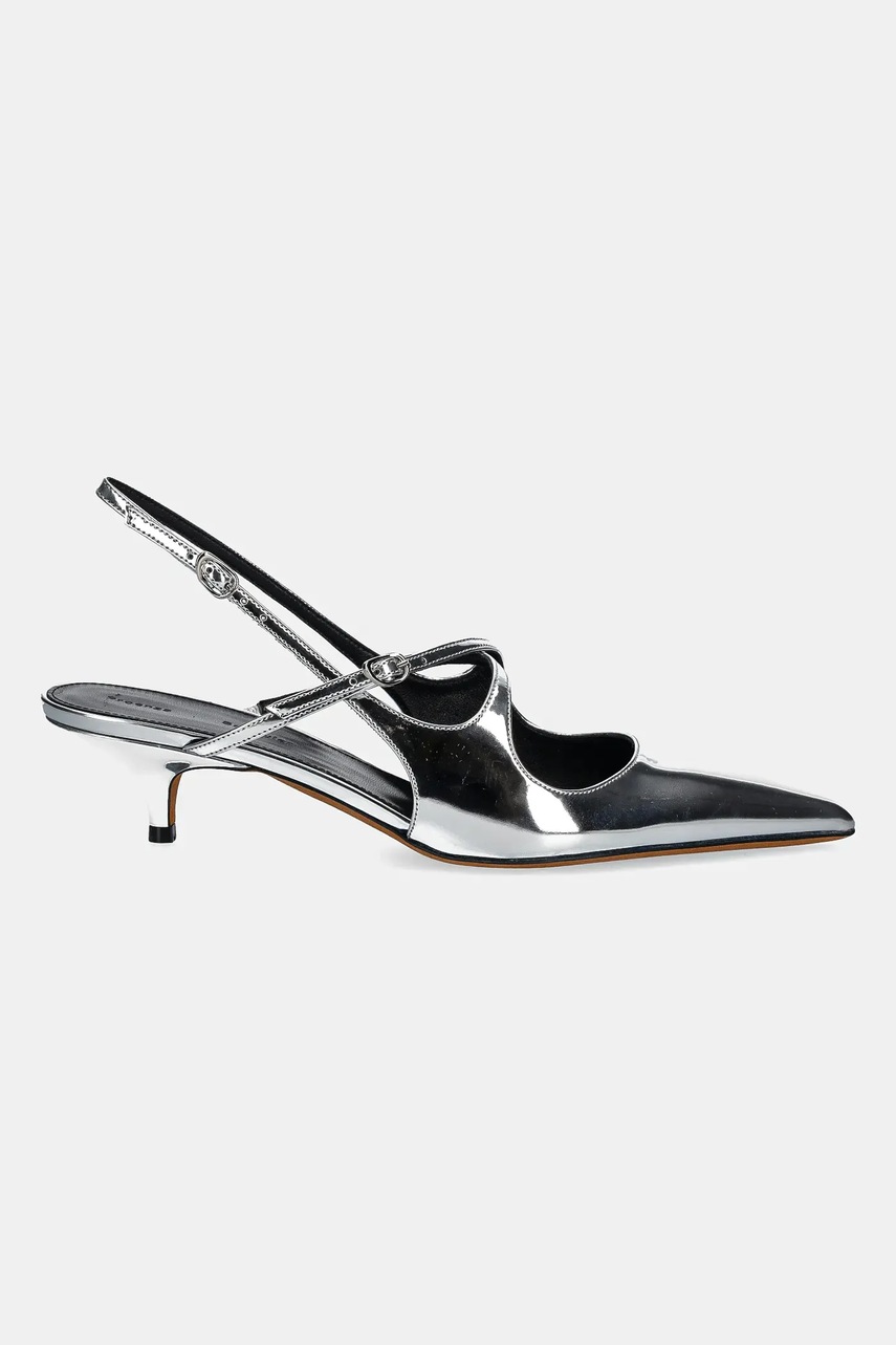 Δερμάτινες γόβες Proenza Schouler Slash χρώμα: ασημί, SH252038 φωτογραφία