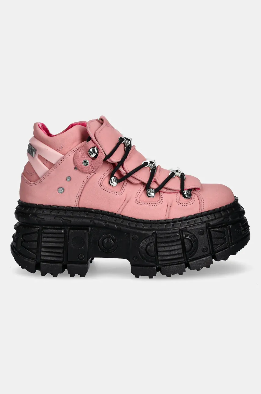 Кожаные кроссовки New Rock NOBUK ROSA женские цвет розовый M-WALL106-C15 Кожаные кроссовки New Rock NOBUK ROSA женские цвет розовый M-WALL106-C15