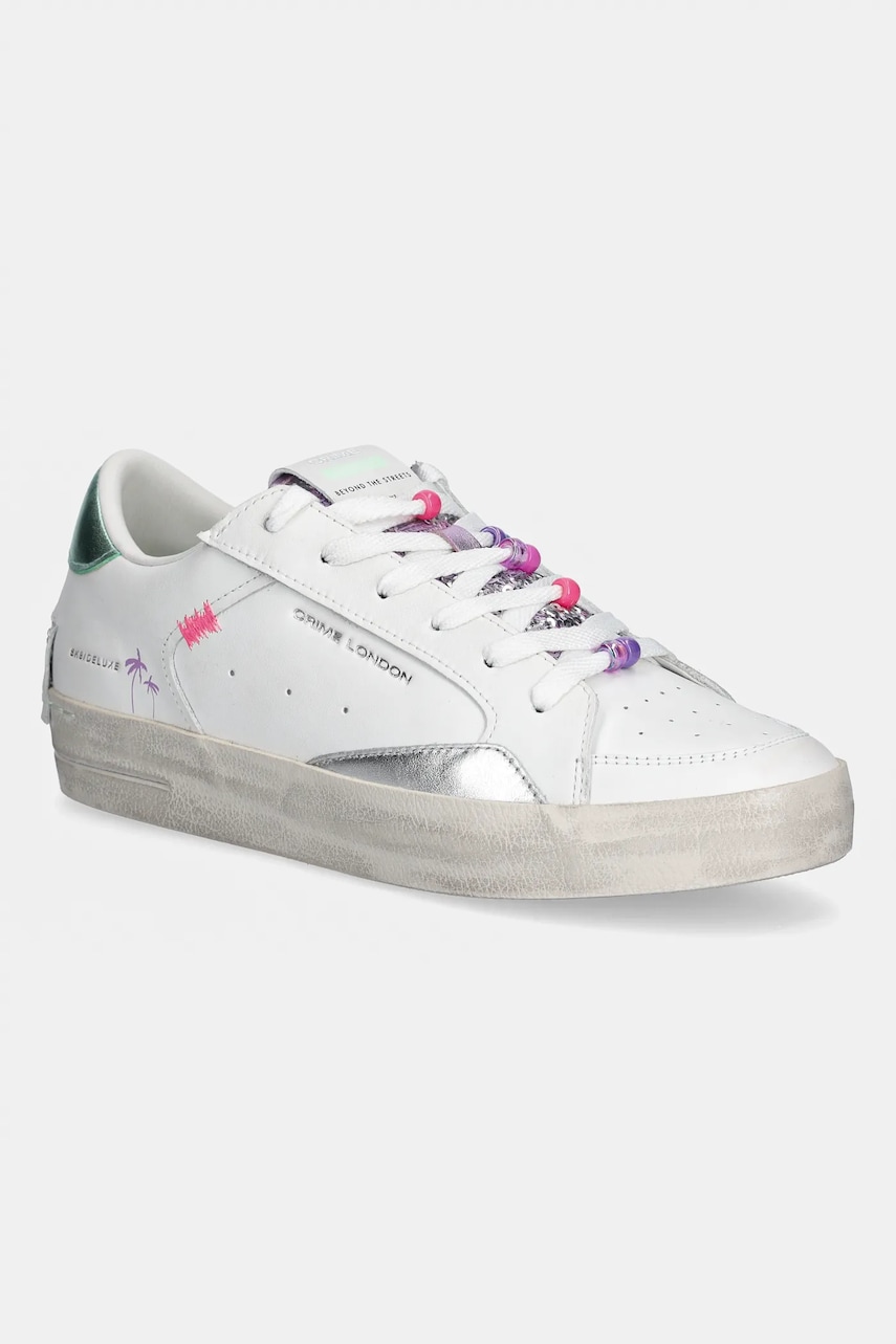Crime London sneakers din piele SK8 DELUXE femei, culoarea alb, 20100PP7
