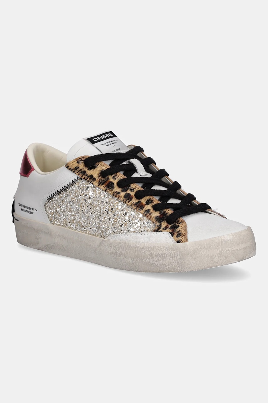 Crime London sneakers din piele DISTRESSED culoarea alb, 21010AA7 Crime London sneakers din piele DISTRESSED culoarea alb, 21010AA7