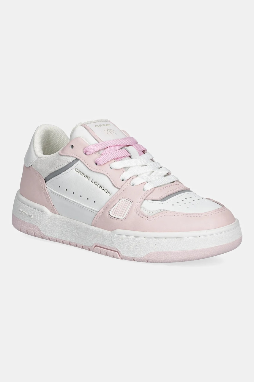 Crime London sneakers din piele BASKET femei, culoarea roz, 26301PP5