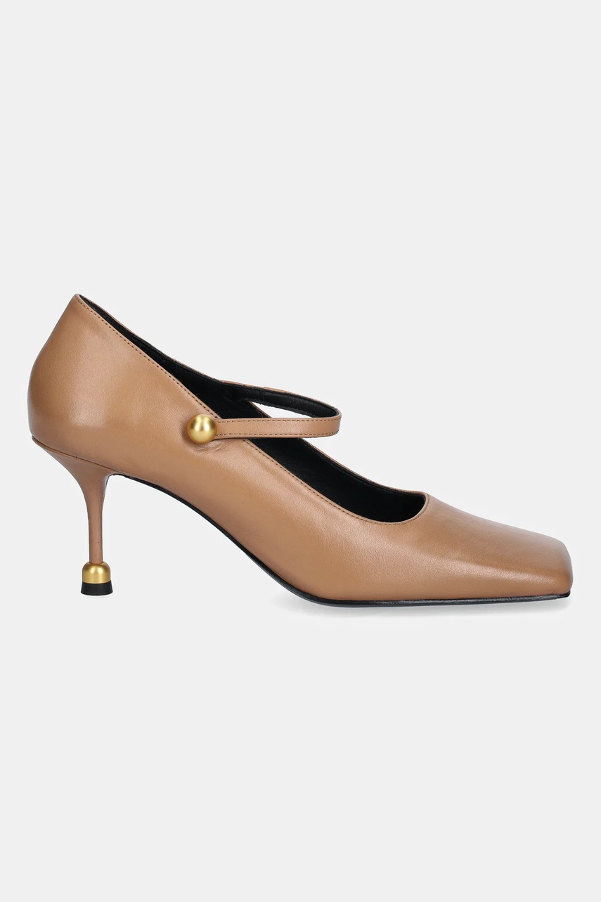 Vanda Novak stilettos de piele Adela culoarea maro