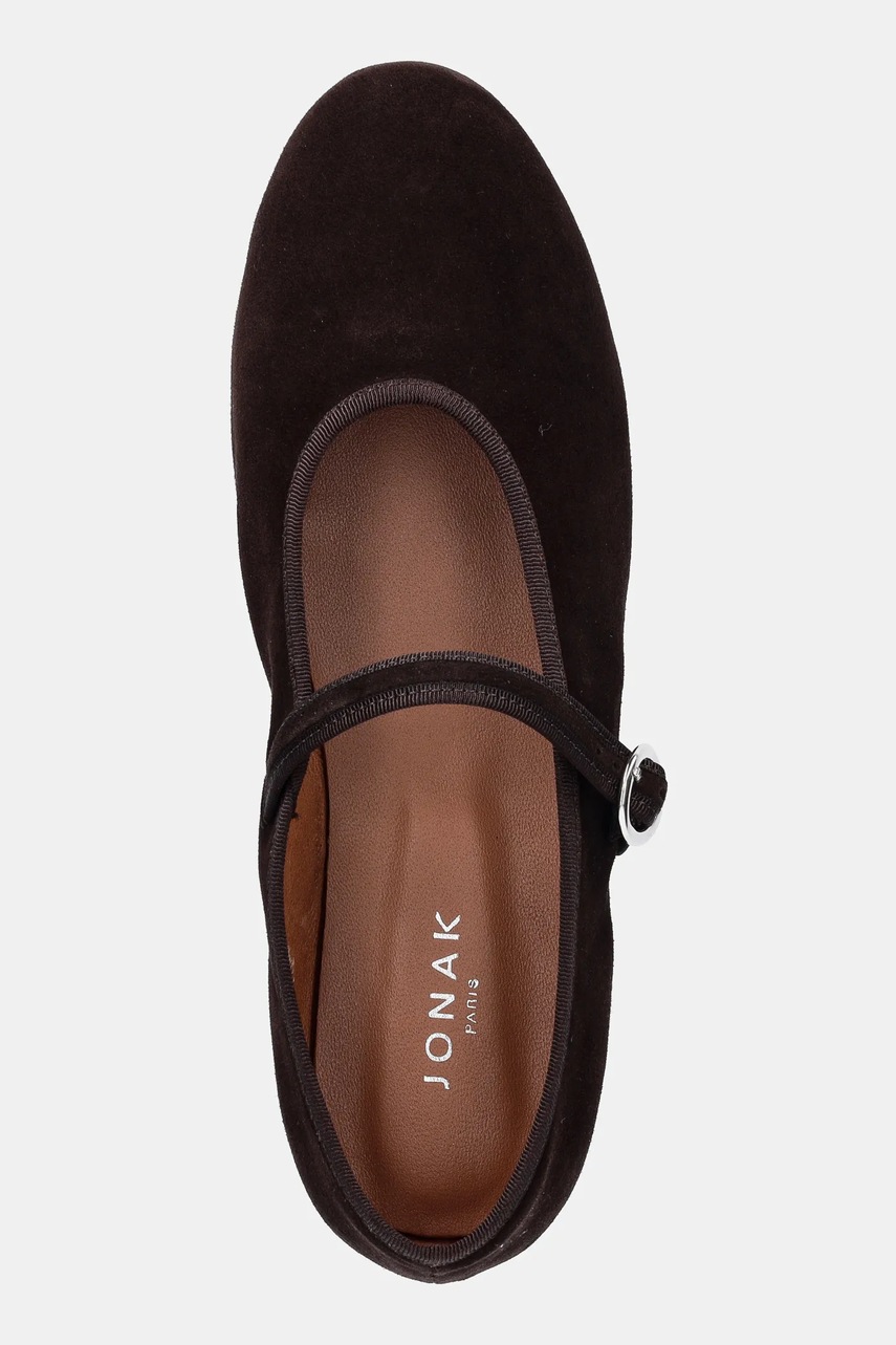 Μπαλαρίνες σουέτ Jonak DEESSE VELOURS χρώμα: καφέ, 3700273 φωτογραφία