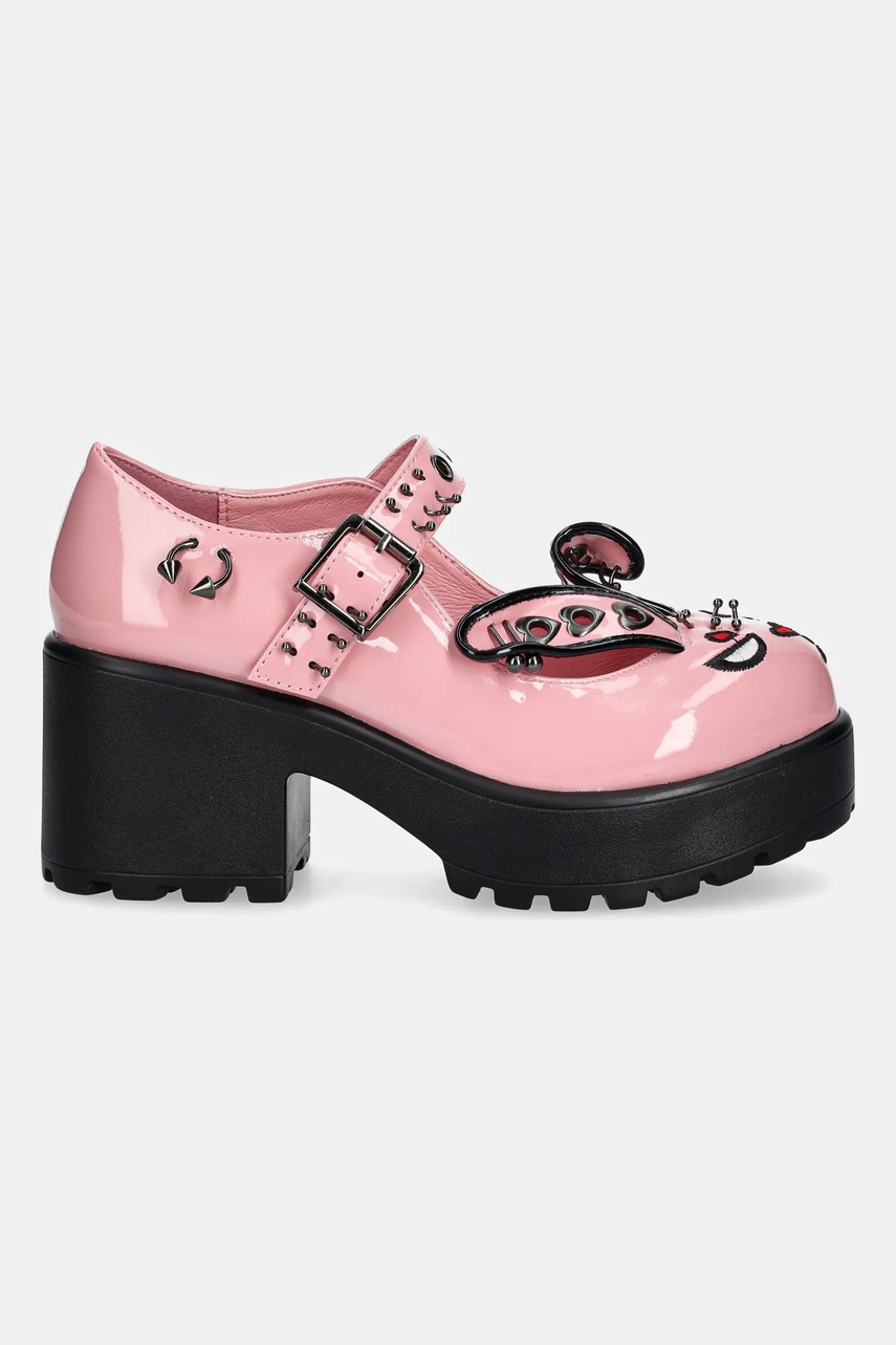 Туфли Koi Footwear Tira Pink Mary Janes Death Raver Bunny цвет розовый каблук кирпичик ND199 Туфли Koi Footwear Tira Pink Mary Janes Death Raver Bunny цвет розовый каблук кирпичик ND199