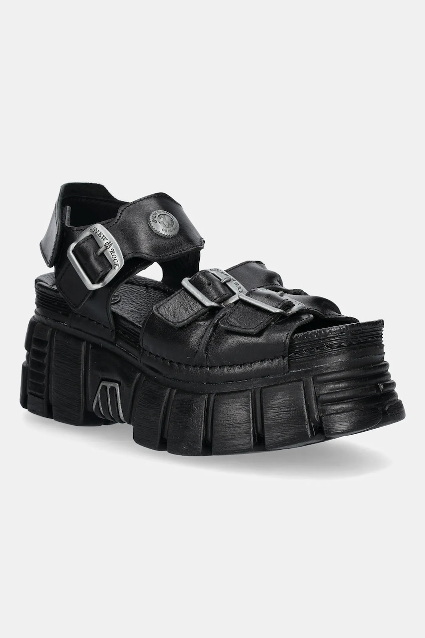 New Rock sandale de piele NOMADA culoarea negru, M-BIOS101-C2