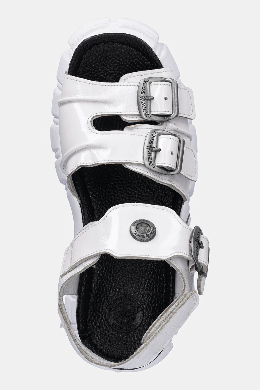 Δερμάτινα σανδάλια New Rock CHAROL ARRUGADO χρώμα: άσπρο, M-BIOS101-C3 φωτογραφία