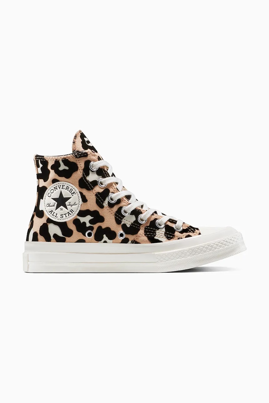 Converse tenisi Chuck 70 Leopard culoarea bej, A14945C