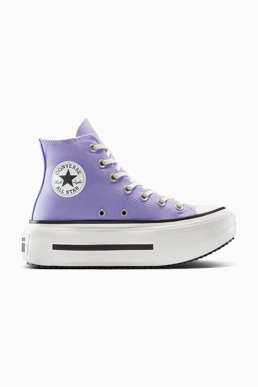 Converse teniși Chuck Taylor All Star Lift Double Stack culoarea violet, A15206C