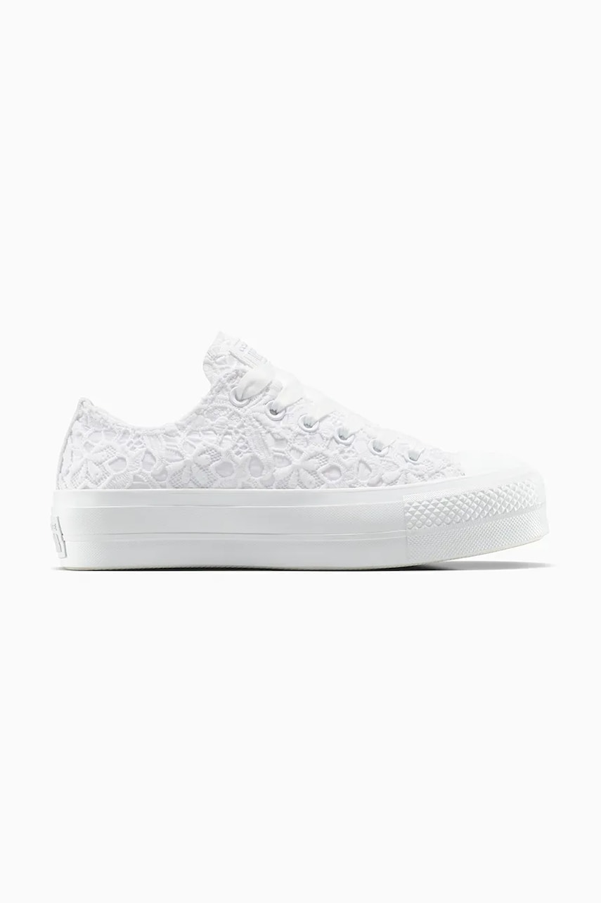 Converse teniși Chuck Taylor All Star Lift culoarea alb, A15005C