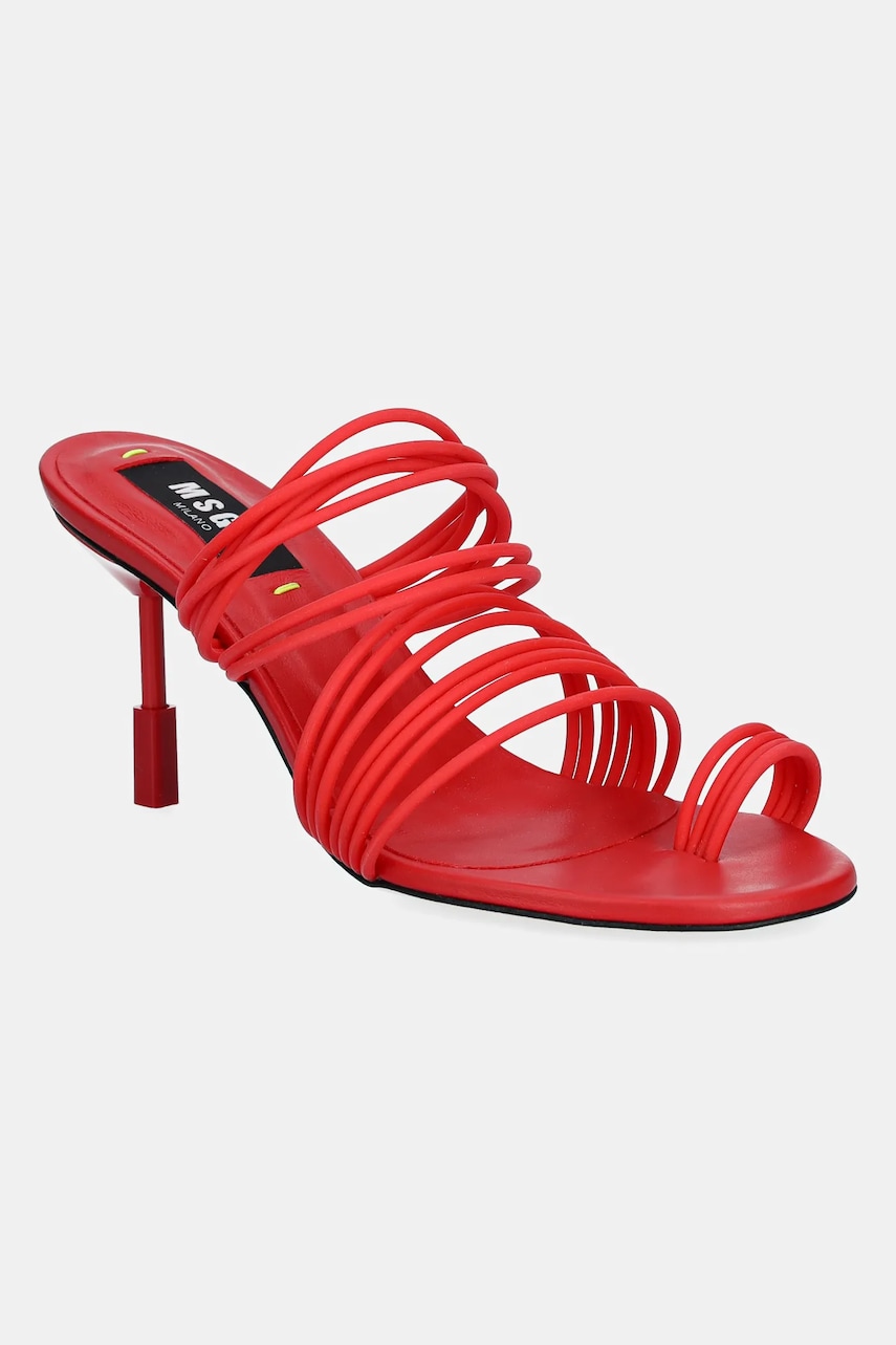 MSGM pantofi cu toc culoarea rosu, cu toc cui, 3842MDS562 987
