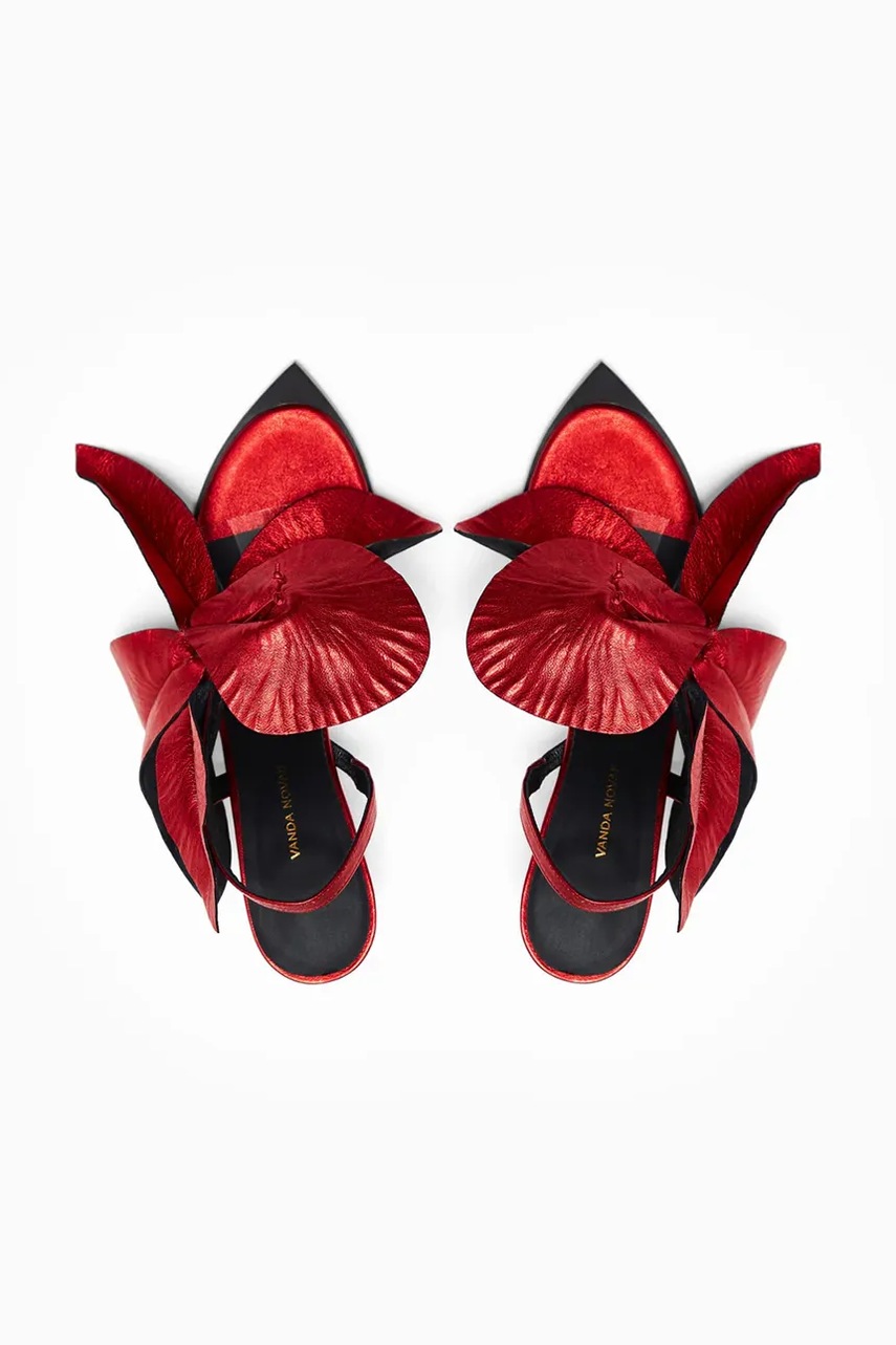 Δερμάτινα πέδιλα Vanda Novak Daisy χρώμα: κόκκινο φωτογραφία