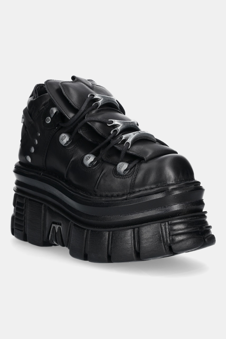 New Rock Adidasi din piele culoarea negru, M-106-C178