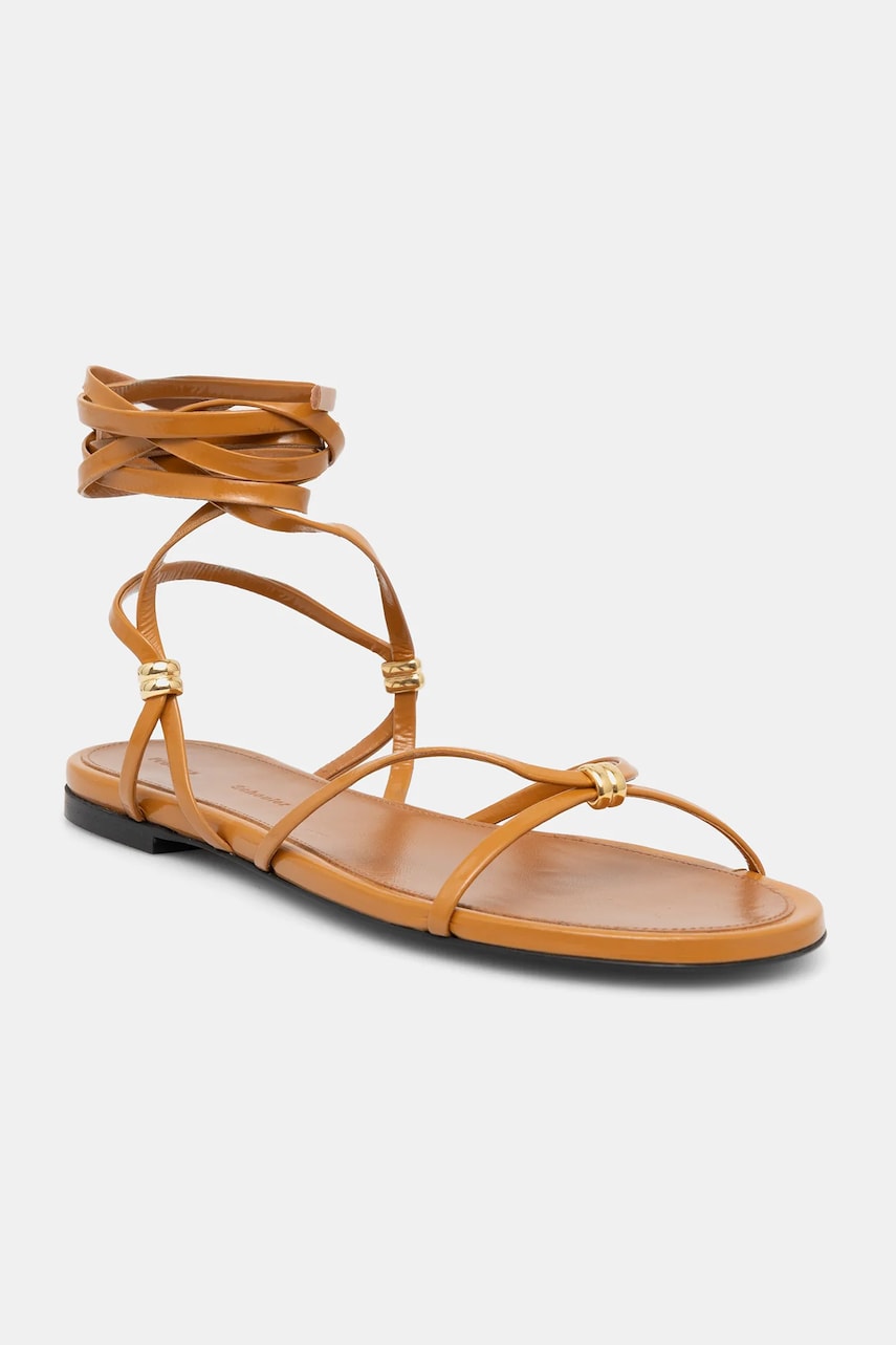 Proenza Schouler sandale de piele Coil culoarea maro, SH25S048