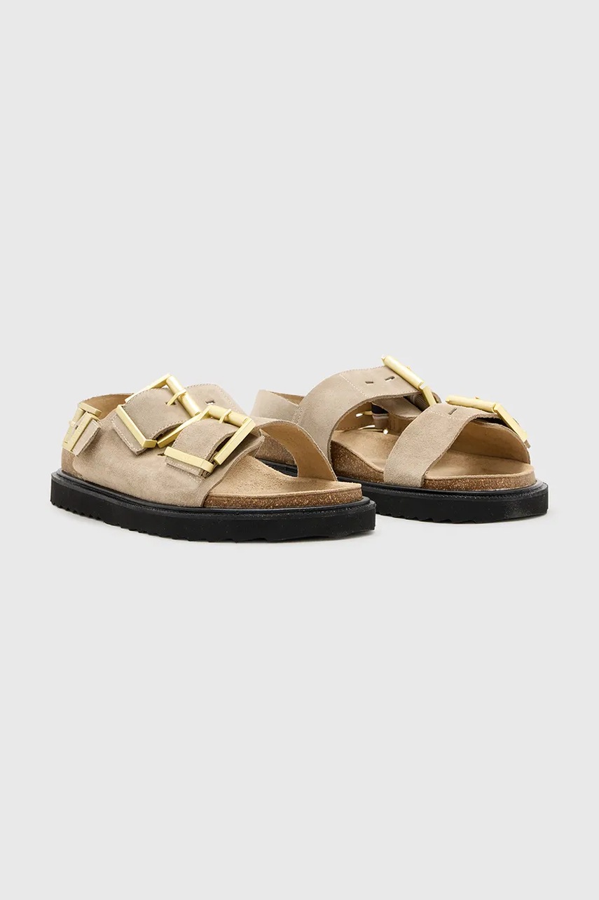 Замшевые сандалии AllSaints Isla Sandal цвет бежевый W045FC
