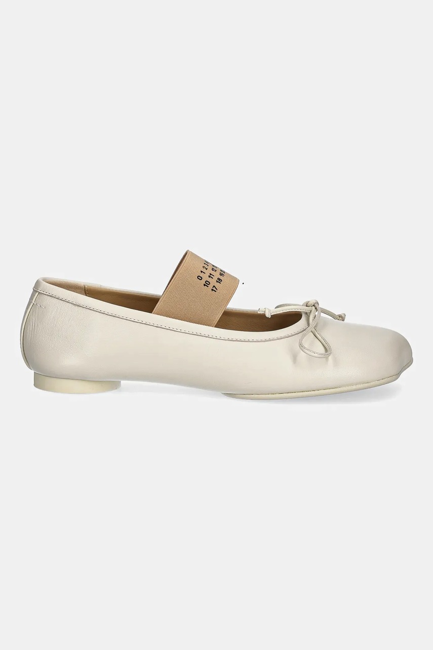 Кожаные балетки MM6 Maison Margiela цвет бежевый S59WZ0099 Кожаные балетки MM6 Maison Margiela цвет бежевый S59WZ0099