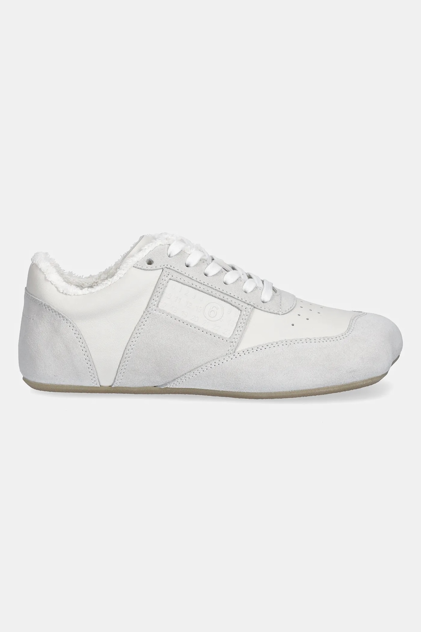 Кожаные кроссовки MM6 Maison Margiela цвет серый S66WS0106 Кожаные кроссовки MM6 Maison Margiela цвет серый S66WS0106