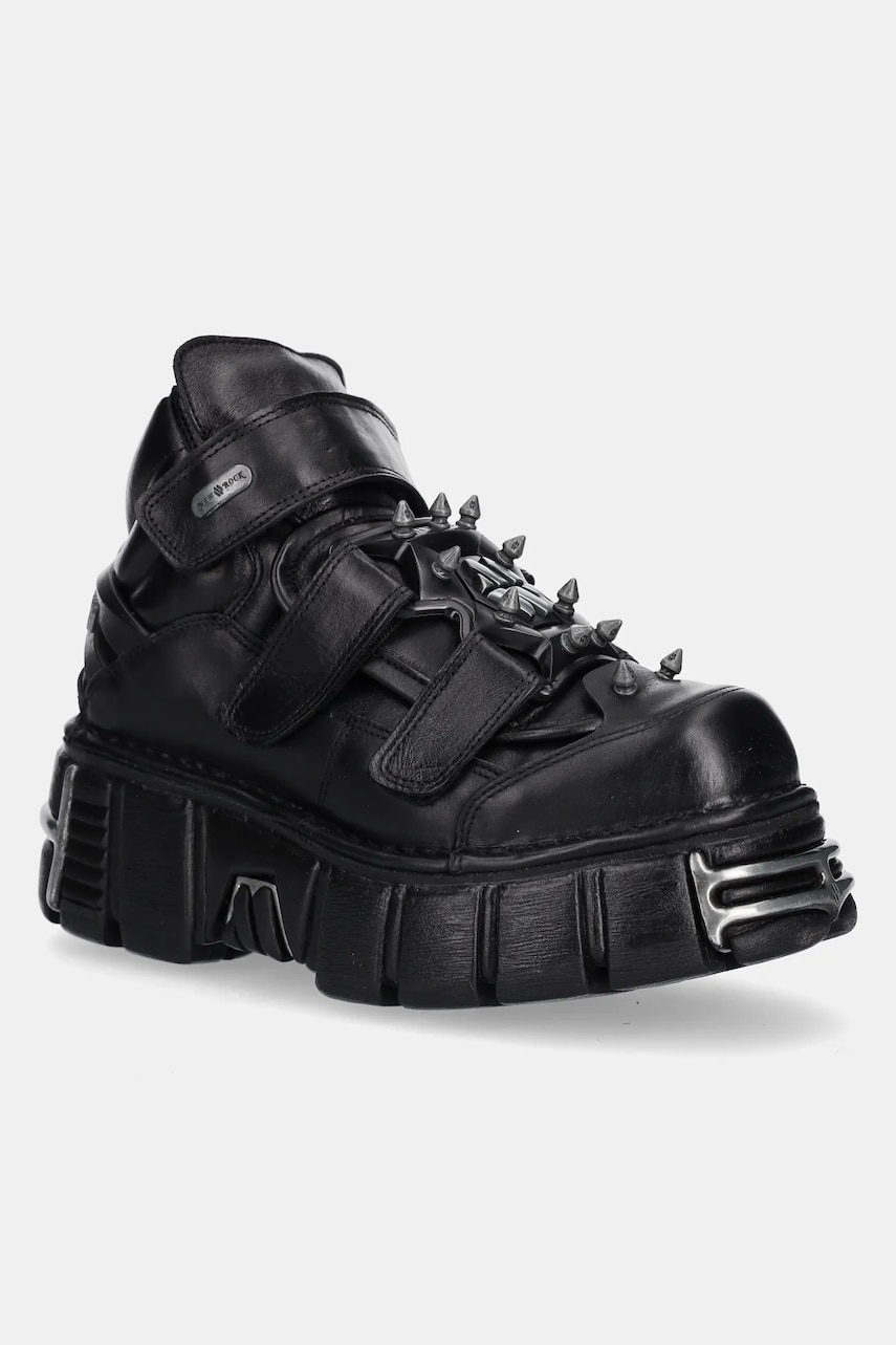 New Rock sneakers din piele NOMADA NEGRO, TOWER NEGRO ACERO culoarea negru, M.285C.S1