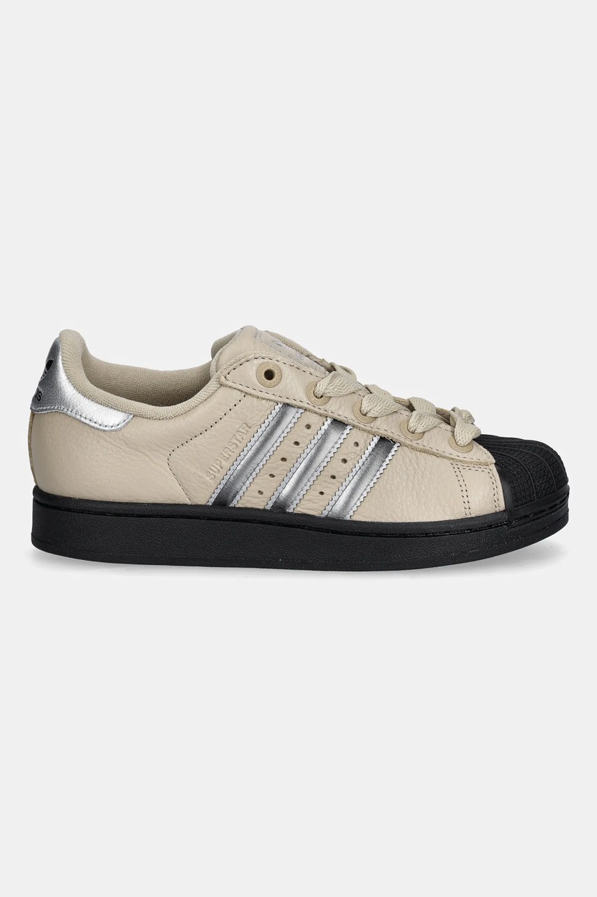 Кожаные кроссовки adidas Originals Superstar II W цвет бежевый JR4234