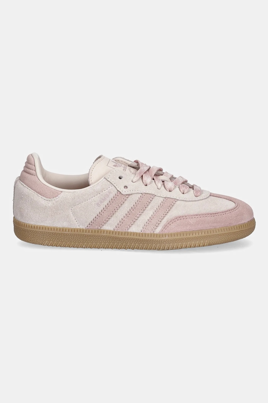 adidas Originals sneakers din piele intoarsă Samba OG W culoarea roz, JR8874