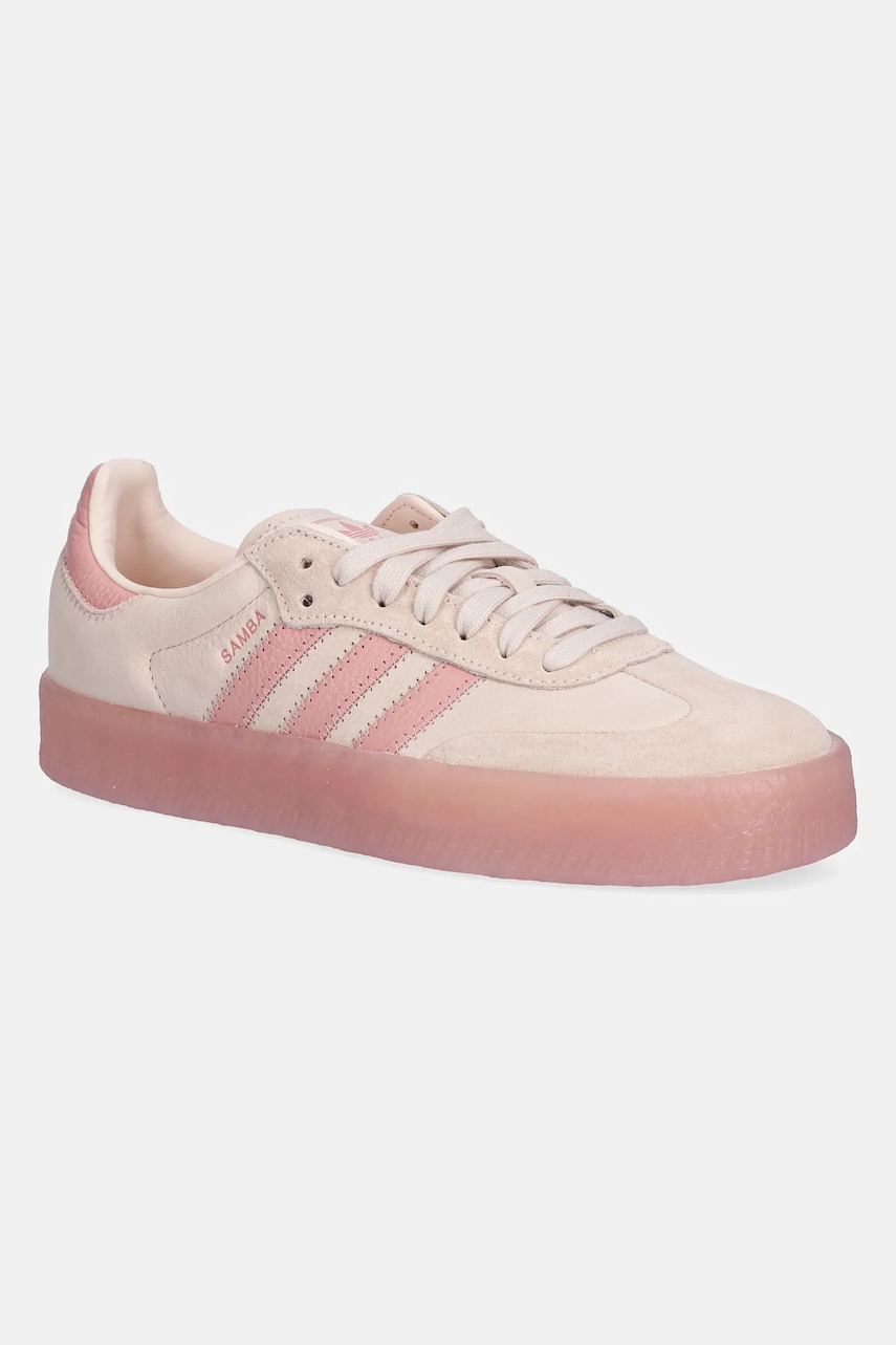 adidas Originals sneakers din piele întoarsă Sambae W culoarea roz, JS3956