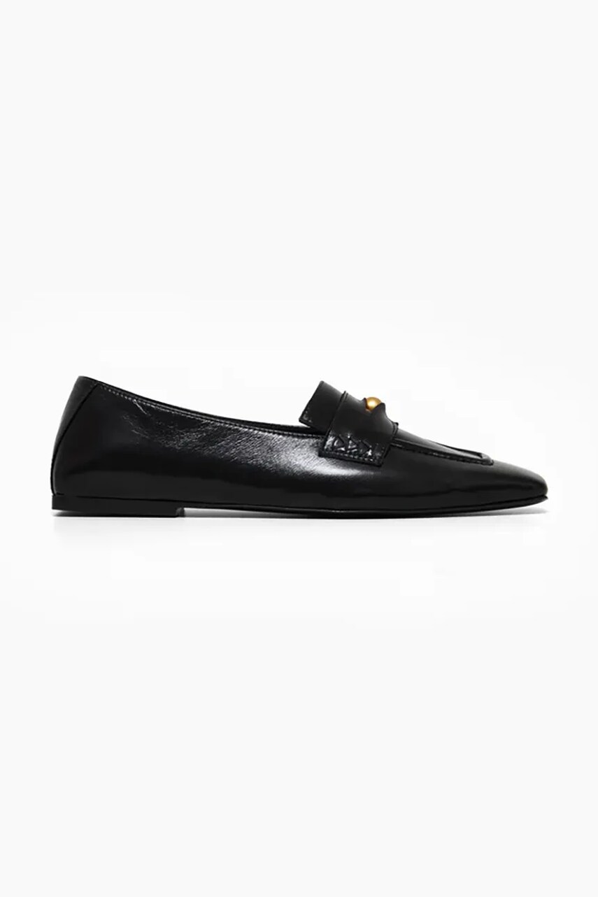 Vanda Novak mocasini de piele Linda culoarea negru, cu toc plat, Linda