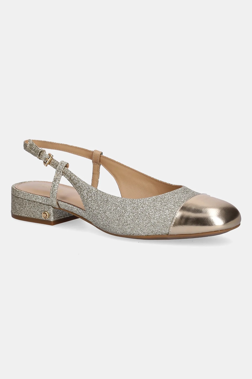 MICHAEL Michael Kors pantofi de piele Perla culoarea auriu, cu toc drept, cu toc deschis, 40T5PLFS1M.740