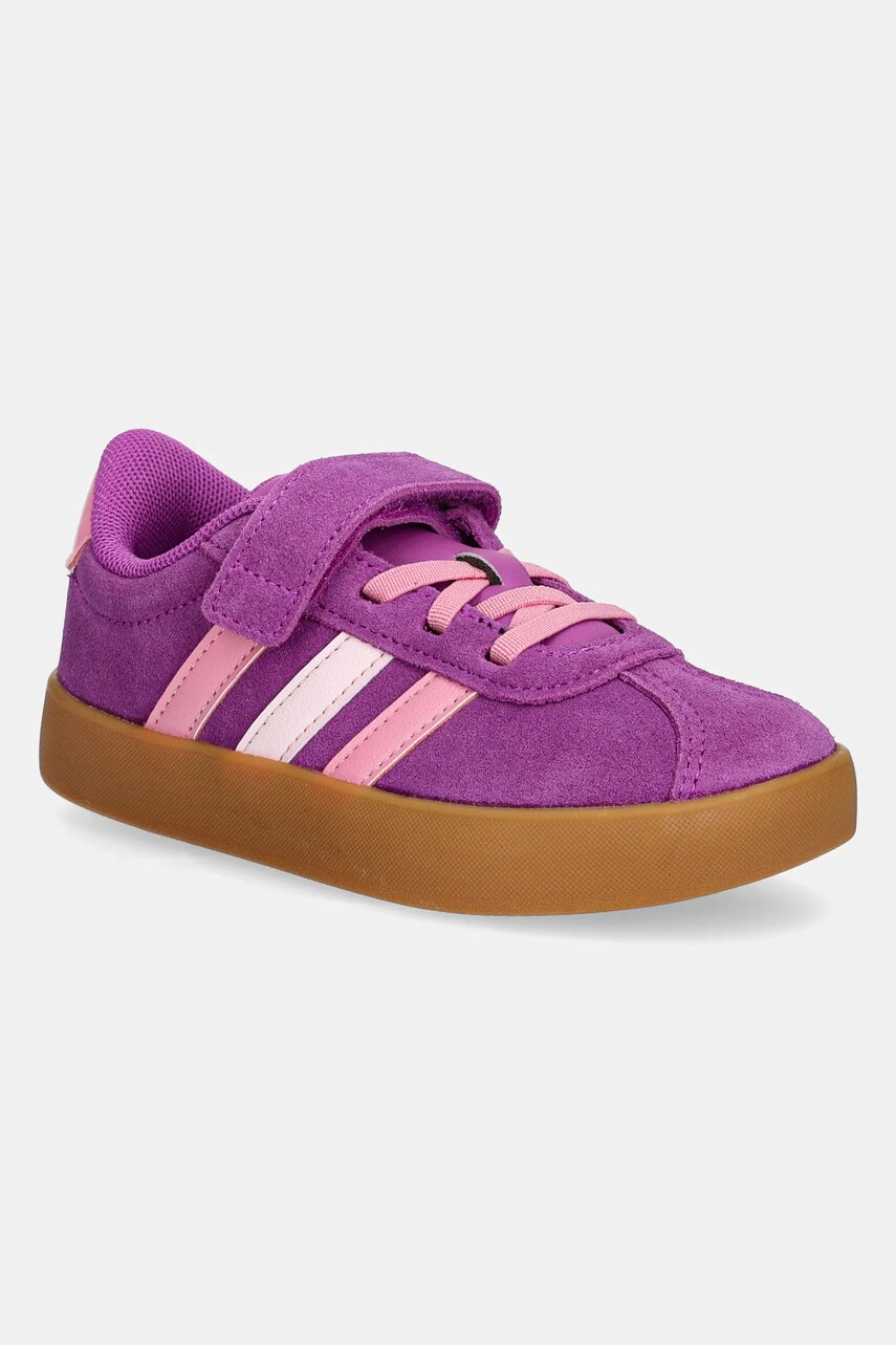 adidas sneakers de piele întoarsă pentru copii VL COURT 3.0 culoarea violet, JH6316