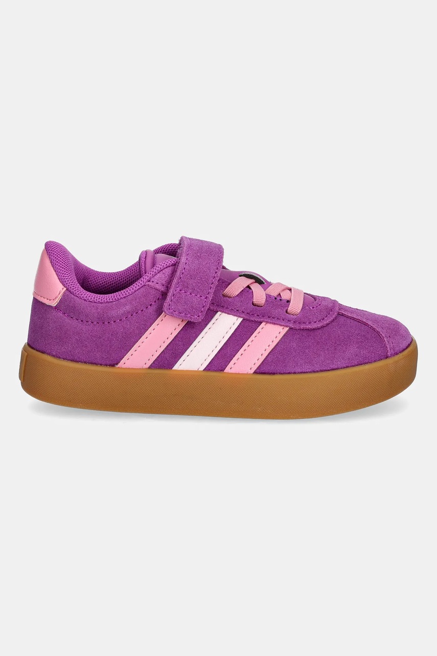 Детские замшевые кроссовки adidas VL COURT 3.0 цвет фиолетовый JH6316