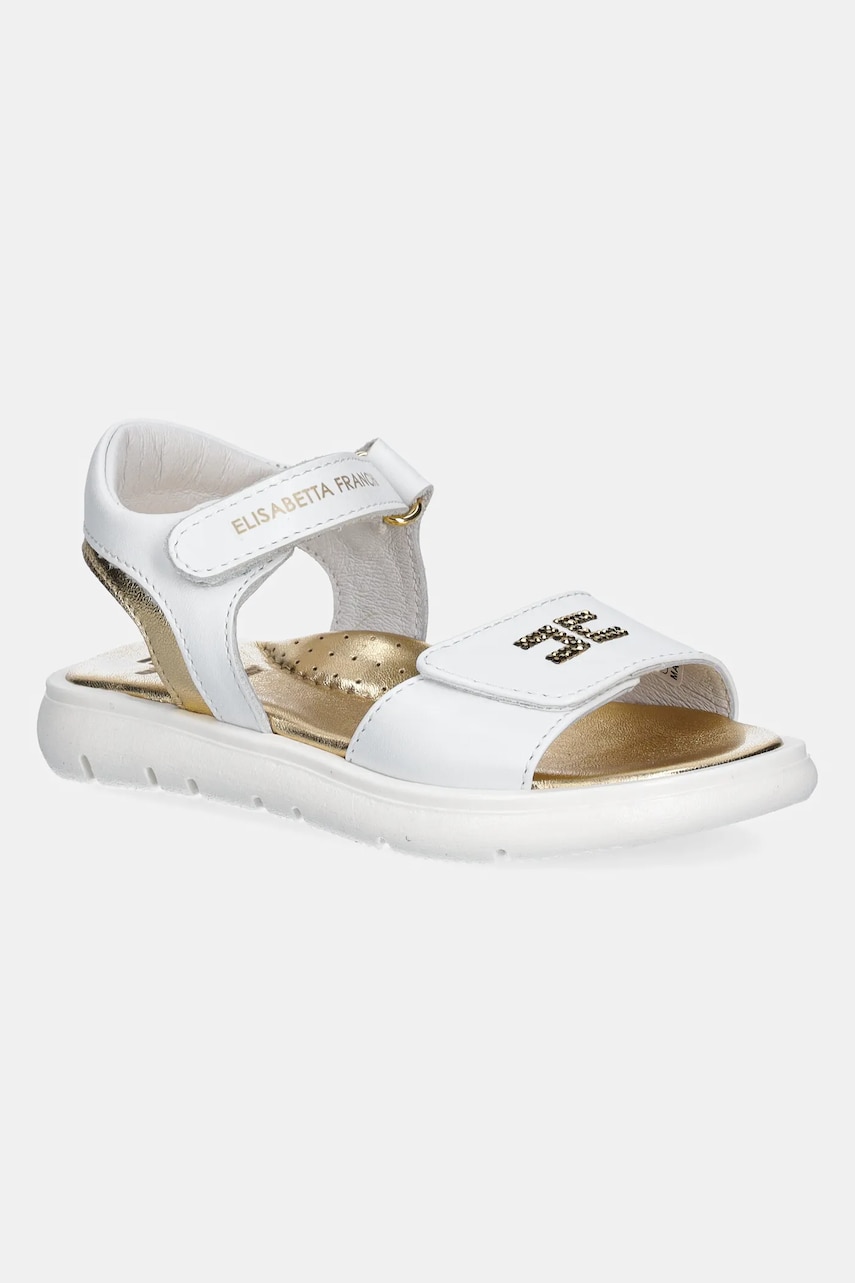 Elisabetta Franchi sandale din piele pentru copii culoarea alb, F1A2-E0279 Elisabetta Franchi sandale din piele pentru copii culoarea alb, F1A2-E0279
