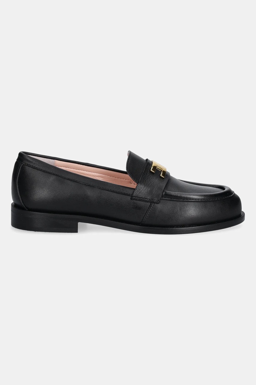 Кожаные мокасины Elisabetta Franchi цвет чёрный F4A4-E0260